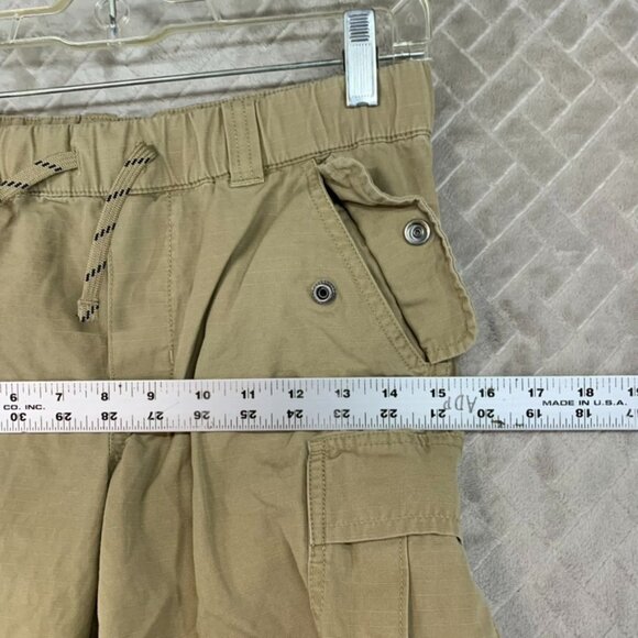 Polo Ralph Lauren Boys 12 Cargo Shorts Tan Brown Rip Stop Pull On Logo - Picture 8 of 16